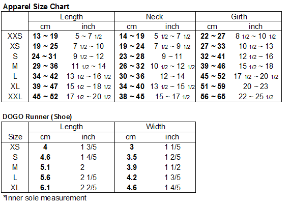 2xxl Size Chart